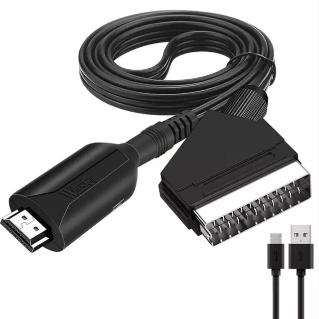 Adattatore audio video convertitore HDMI portatile compatibile con Scart per HD