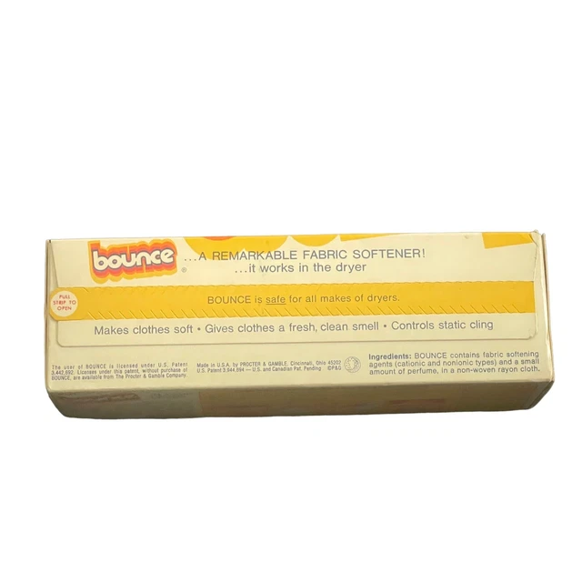 BOUNCE Fabric Softener 40 Dryer Sheets Outdoor Fresh Movie TV Prop Box Vintage 2