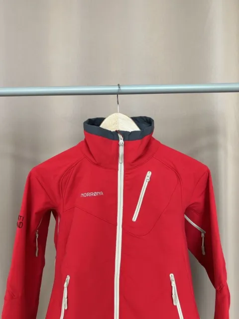 Norrona Svalbard Flex1 Jacket Women's Size S Tango Red Zip Hiking Soft Shell