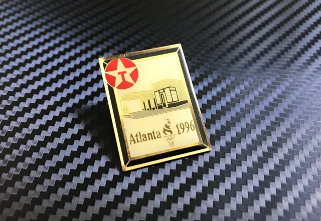 RARE Vintage 1996 Texaco Atlanta USA Olympics Oil Pin Badge Petrol Gasoline