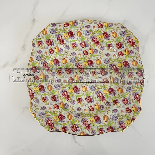 Royal Winton Grimwades Stratford Vintage 1995 Chintz 10.5” Square Charger Plate 4