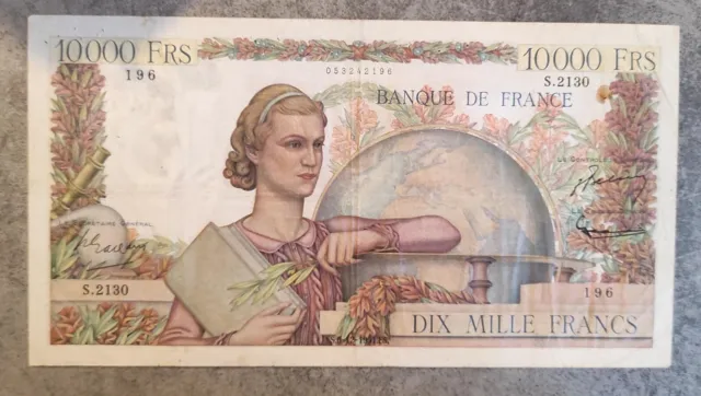 France Billet de  10000 Francs Génie Français du 06/12/1951 S.2130 Ref : F.50/55