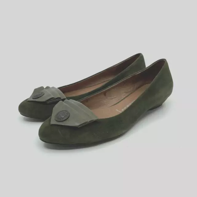 Jeffrey Campbell Ibiza Last Reagle Flats Size 7.5 Green Suede Leather