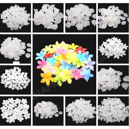 Frosted Acrylic Lucite Flower Beads / Petals / Leaves Jewellery Beading Craft UK