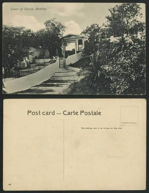 India Old Postcard Tower of Silence Steps & Gate Bombay