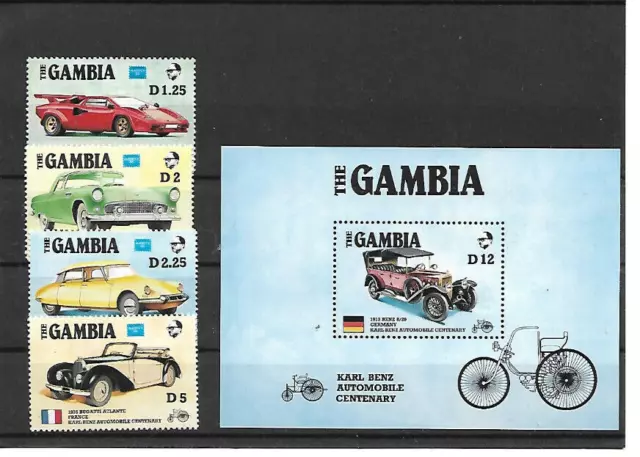 Gambia 1986, MiNr. Block 24 und Lot aus Mi-Nr 626 - 633 - postfrisch