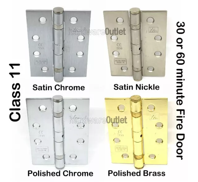 Class 11 BALL BEARING FIRE DOOR HINGES 4" 102 x 76 x 2.5mm ZQ