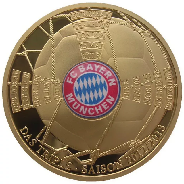 Fc Bayern München - Münze-Medaille - Das Triple. Saison  2012 / 2013