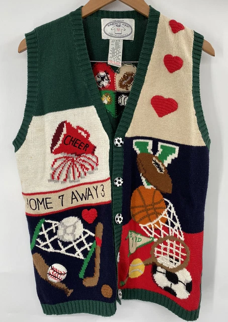 Vintage 1995 Eagle Eye Women’s Sweater Vest Sports School Grandma Buttons Medium