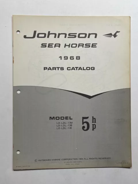 1968 Johnson OMC (Sea Horse 5 HP Models) Boat Motor Parts Catalog #383037