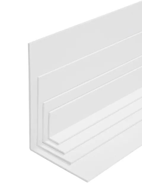 BawiTec PVC-Leiste Winkelleiste Kunststoffwinkelprofil Winkelprofil weiß 200cm