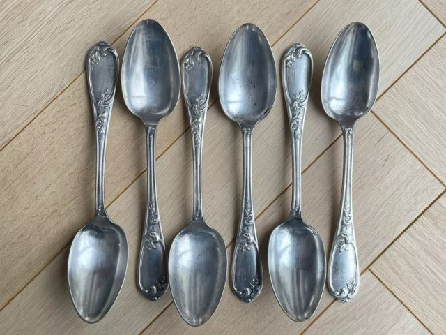 Ensemble de 6 cuillères en métal Argenté ERCUIS Louis XV Rocaille