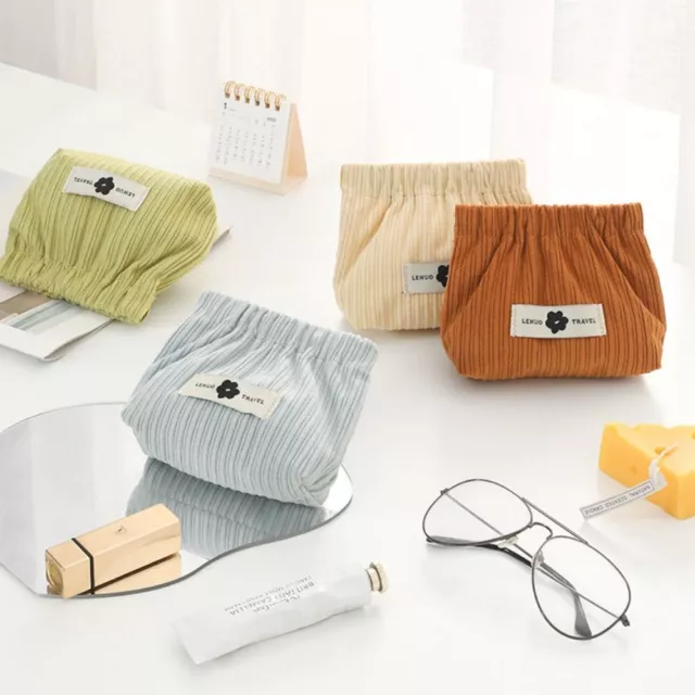 Corduroy Shrapnel Bag Mini Change Storage Bag Fashion Cosmetic Bag  Women