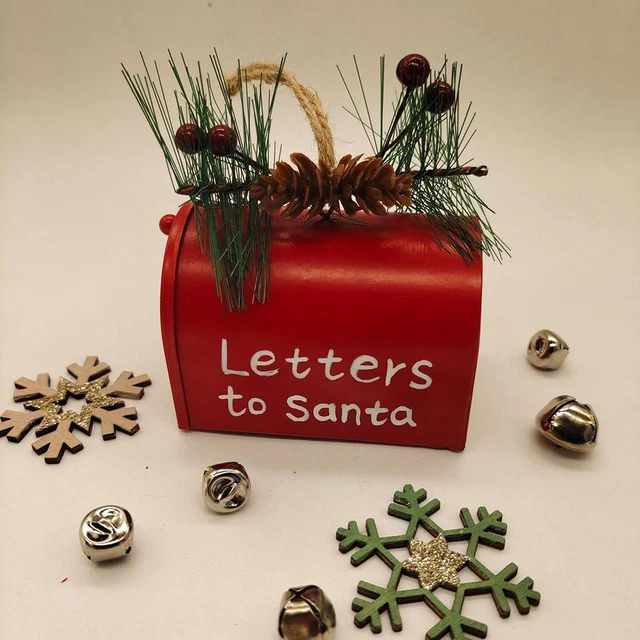 Ornements de Noël Boîte aux lettres en métal Décoration Elk Bonhomme de