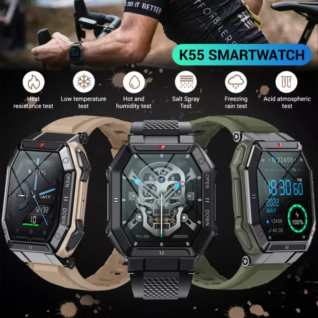 Men Smart Watch Bluetooth Call Fitness Tracker Heart Rate Monitor Sports Watch