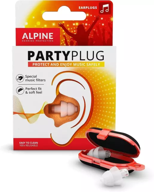 Alpine Partyplug Gehörschutz Ohrstöpsel Für Party, Musik, Festivals, Disco Und K