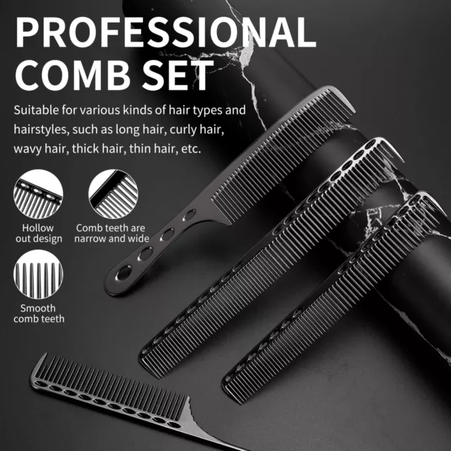 Barber Metal Hair Styling Cutting Comb Aluminum Combs Anti Static Styling Comb