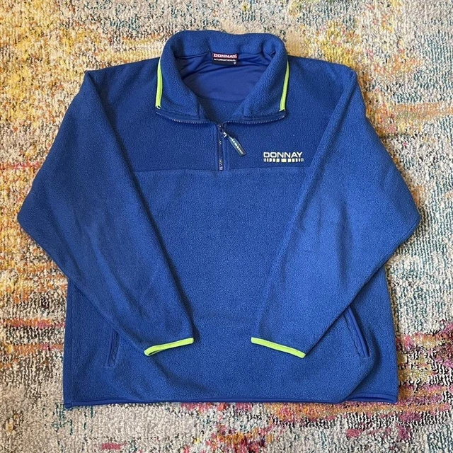 MENS BLUE SHERPA Fluffy Donnay Quarter Zip Pullover Jumper 5.00