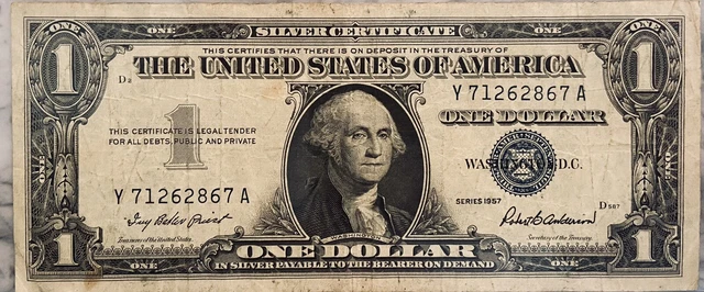 1935 and 1957 One Dollar Blue Seal Note Silver Certificate Old US Bill $1 Money 5