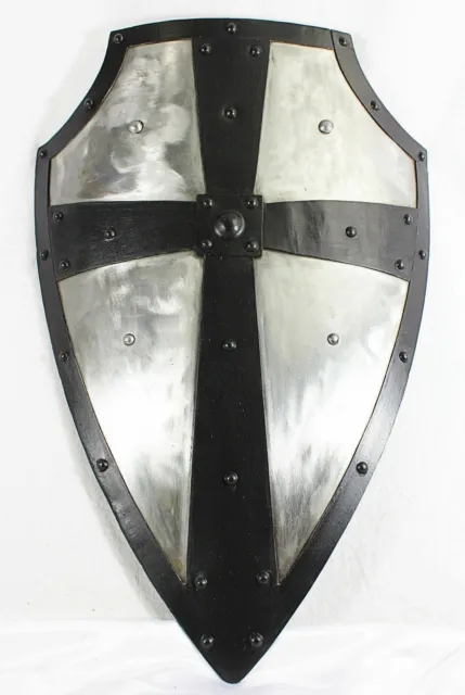 Hand Forged Gothic LAYERED STEEL CROSS SHIELD Medieval Battle Armor sca /larp 2