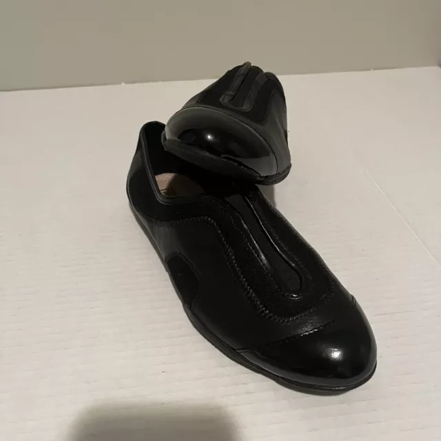 ELLEN TRACY Size 8 Medium  Women's Black Shoes Leather Anna Slip Ons EUC