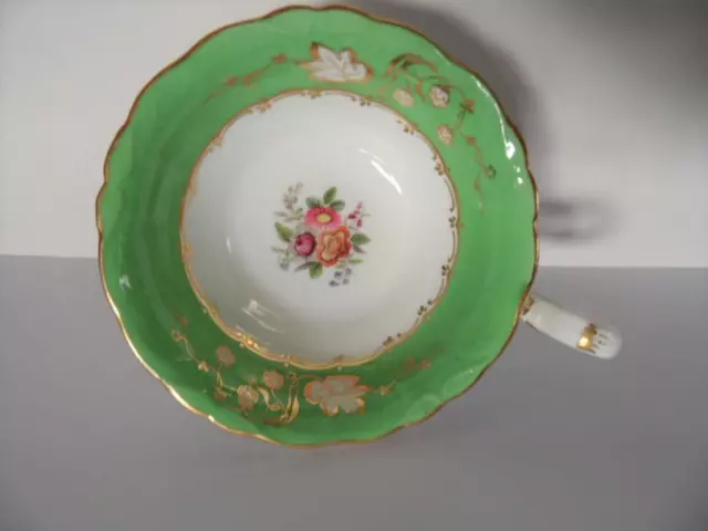 Antique 1820+ Regency Adelaide shape John Rose Coalport Tea cup 3/829 Green Gold