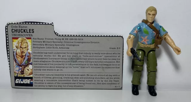 Risas (V1) G.I. completas vintage 1987 Figura Joe ARAH Hasbro Tarjeta de archivo 176 C8