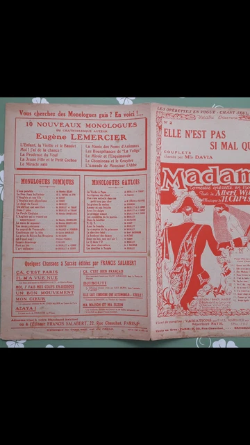 PARTITION CHANSON ELLE n'est pas si mal que ça, Mlle DAVIA, WILLEMETZ