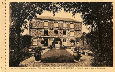 EVREUX CARTE POSTALE CLINIQUE DU DOCTEUR ROUGELLE 