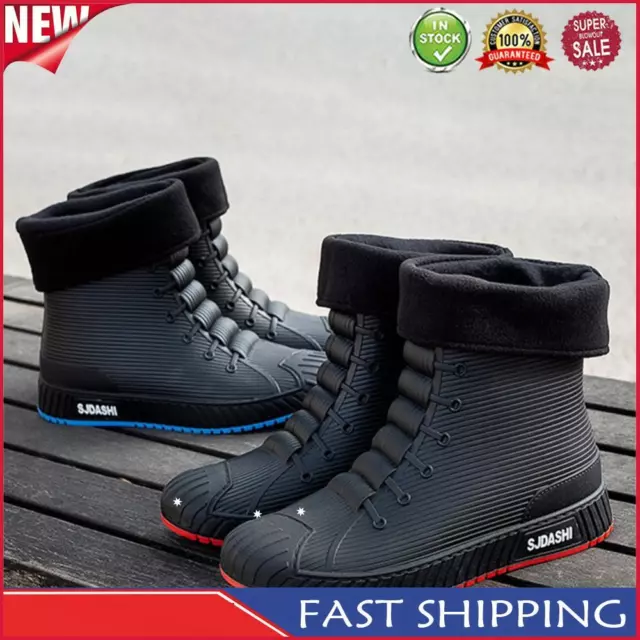 Fur- Lined Rain Boots Comfort Non-slip Fishing Shoes Durable Outdoor Work Boots