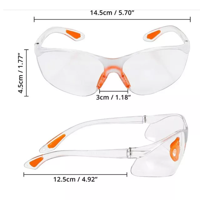 2/12X Clear Safety Goggles Anti-Fog&Anti-Scratch Eye Protection Work/Lab Glasses 3