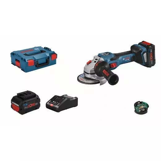 BOSCH 06019H6101 Miniamoladora Biturbo Gws 18V-15 Sc (2 Batteries+Chargeur)