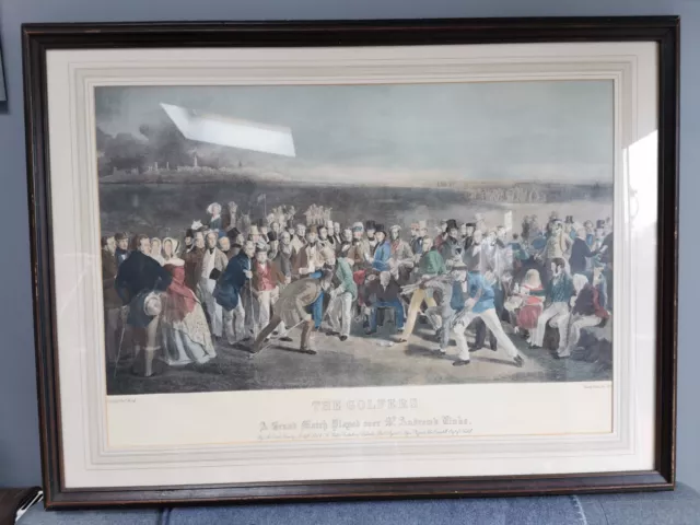 The GOLFERS at ST Andrews  by Charles LEES, ENGRAVED BY WAGSTAFFE framed Print