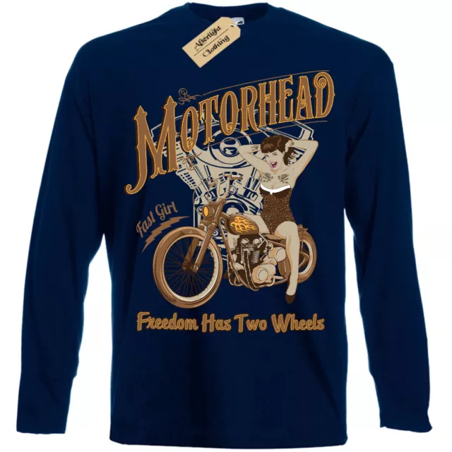 Men's Motorhead Long Sleeve T-Shirt | S to Plus Size | pinup biker