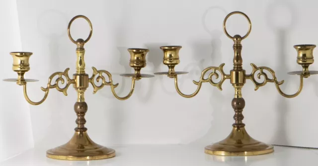 Vintage Baldwin Brass Two Arm Candlestick Candelabra Set