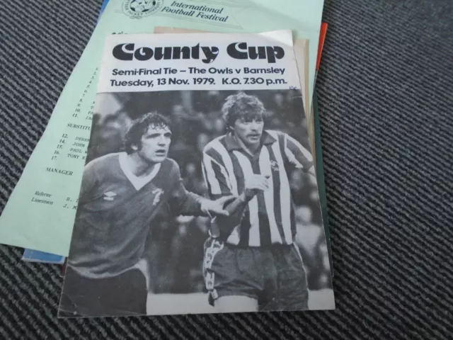 Sheffield Wednesday V Barnsley 1979-80 County Cup