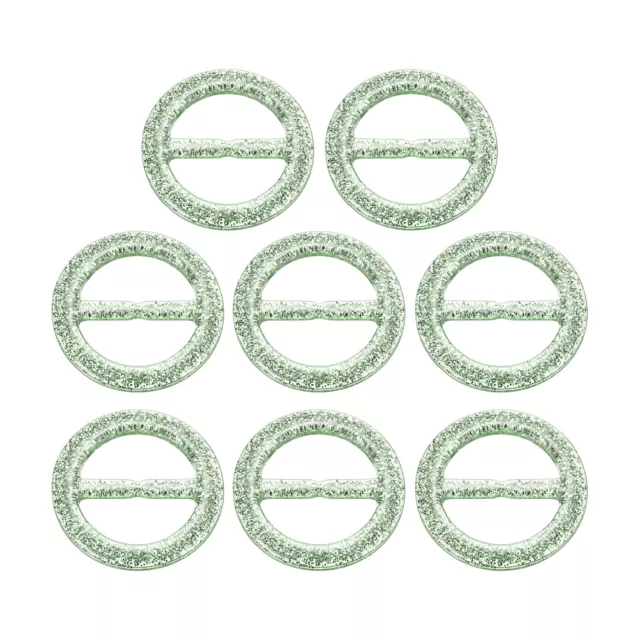 8stk Kunststoff T-Shirt Clips, 30mm Runde Bling Harz Schal Ring Schnalle Seeblau