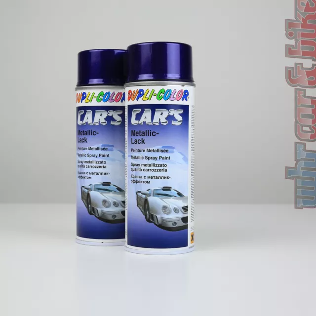 2x 400ml Dupli-Color Car's Metallic-Lack blau-lila Lackspray Effektlack