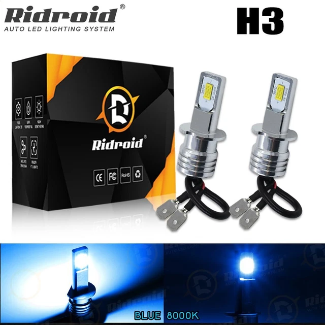 2Pcs H3 LED Fog Light Bulb Conversion Kit Super Bright Blue DRL Lamp 8000K 110W