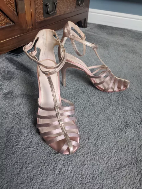 REISS WOMEN S KATE sandals Size 6 Black Strappy Tie Leather