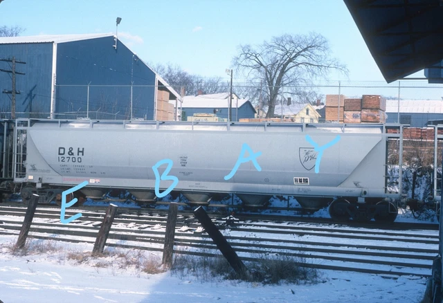 Delaware & Hudson D&H 5-Bay Covered Hopper #12700 1983 Original Kodachrome