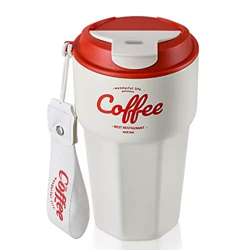 16 Oz Vacuum Sealed Steel Thermos Insulated Coffee Cup Travel Mug Spill Proof