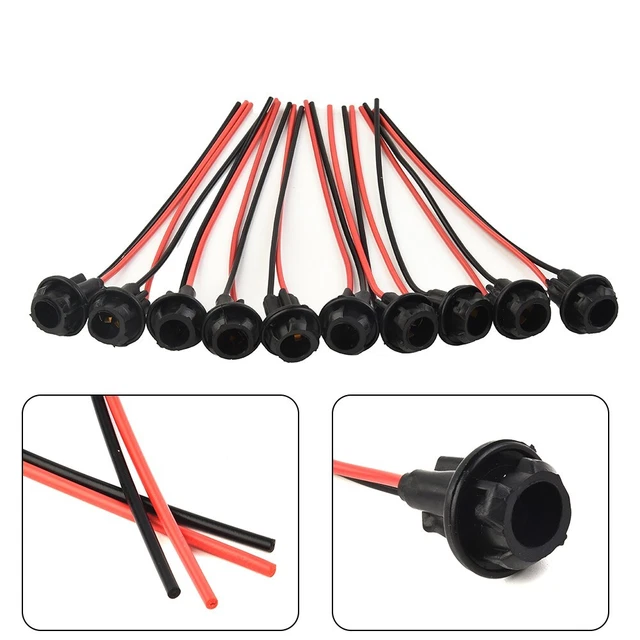 10 Pcs T10-Auto Car Socket Connector Extension LED Wedge Light Base W5W 168/194