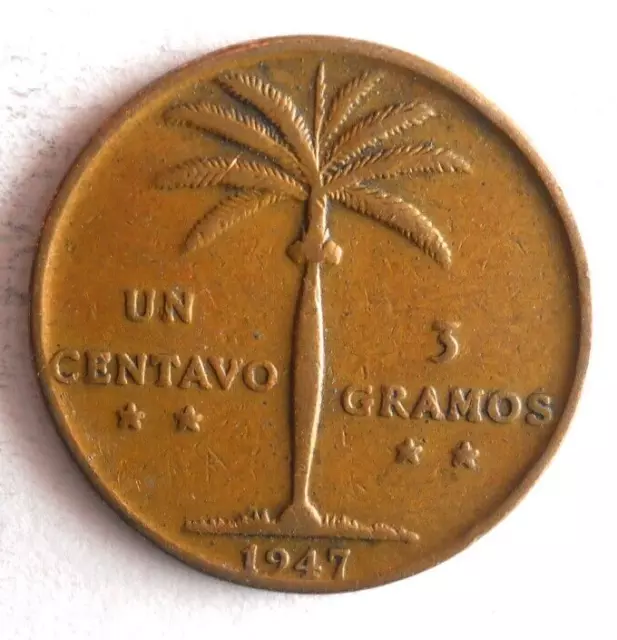 1947 DOMINICAN REPUBLIC CENTAVO - RARE Vintage Coin - Lot #A12