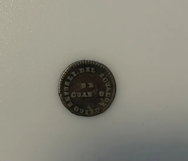 Ecuador Un Cuarto  1843 Rare Coin Great Price
