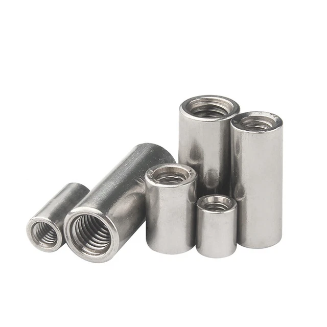 ROUND THREADED STUDDING Connector Nuts A2 Stainless Steel All Thread ...