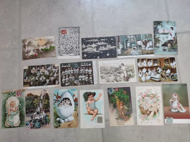 Lot De 16 Belles Carte Postale Ancienne Fantaisie.bebes.sur Le Pot Etc...