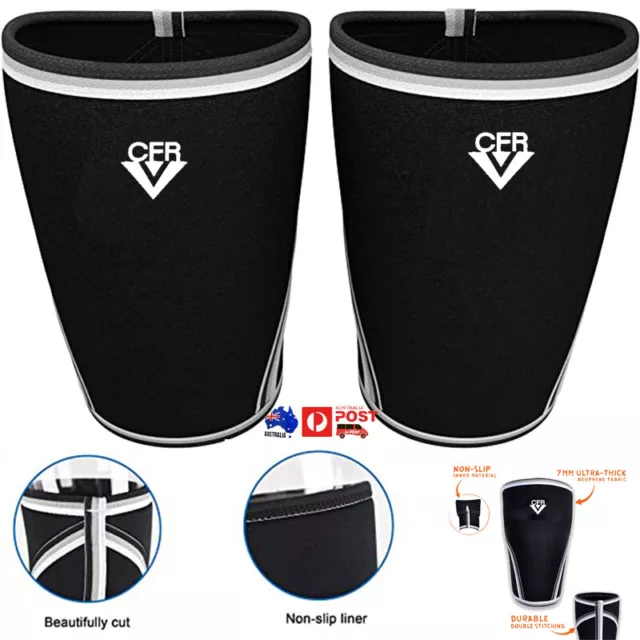 7mm Neoprene Knee Sleeve Heavy Duty Support Weightlifting Powerlifting Squats AU