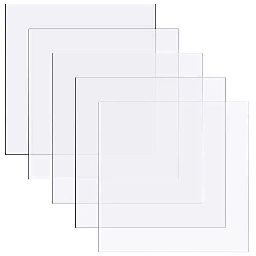 5 Pieces Polycarbonate Sheets Clear Plastic Sheet Thin Rigid Plastic Sheet Clear