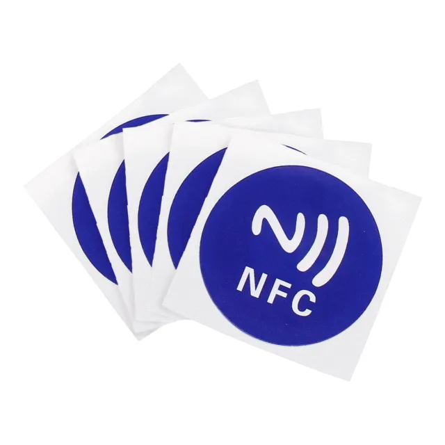 5 pz adesivo diapositiva 25 mm/1" NFC NTAG215 504 byte etichette NFC rotonde vuote blu